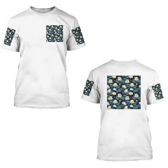 Serenity Blooms: Timeless Lotus Pattern 3D T Shirts