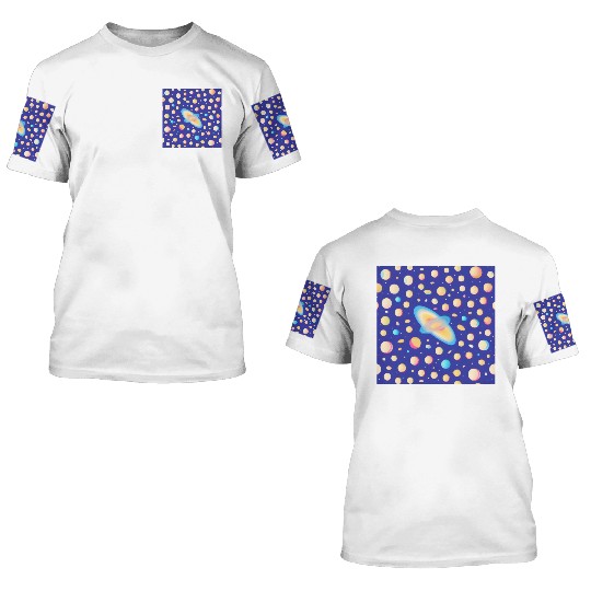 Galaxy nebula art 3D T Shirts
