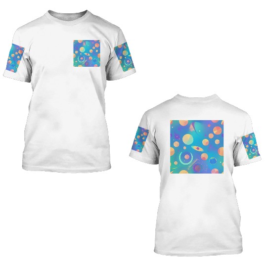 Galaxy nebula art 3D T Shirts