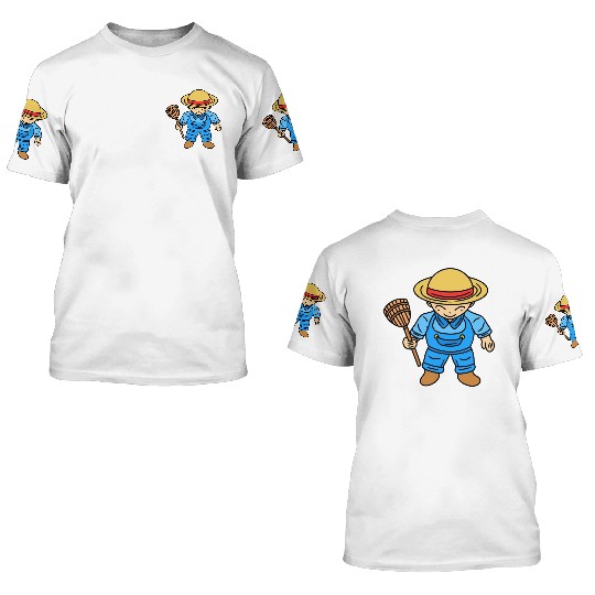 Cute Chibi Farmer Boy 3D T Shirts