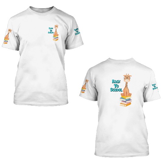 Back To School Giraffe 3D T Shirts