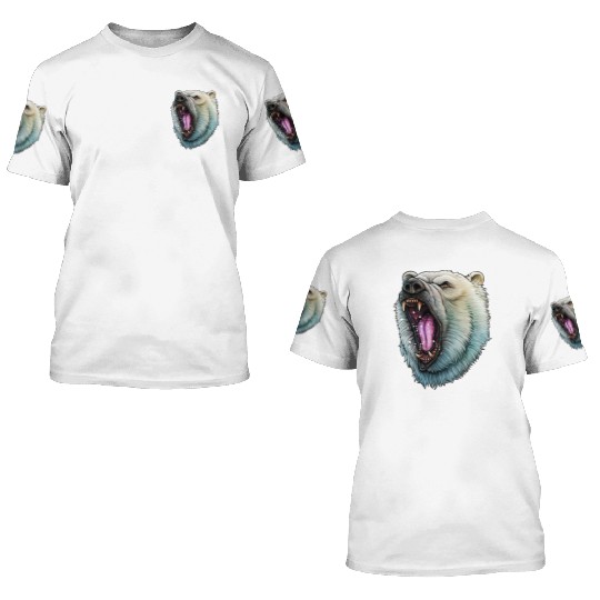 Angry Polar Bear 3D T Shirts