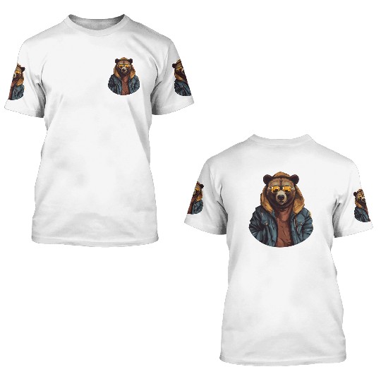 Street Style Brown Bear | Bear Lovers 3D T Shirts