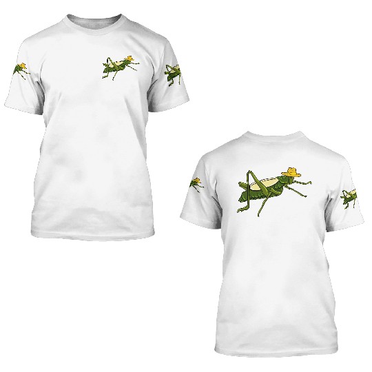 Grasshopper Insect Bug Lover Green Nature Locusts 3D T Shirts