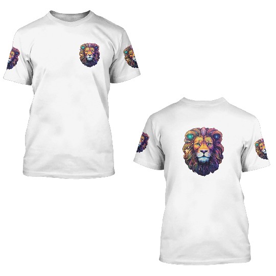 Lion Celestial - Celestial Serenity 3D T Shirts
