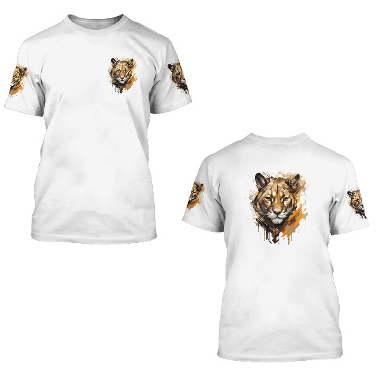 Graffiti Style Mountain Lion | Mountain Lion Lover 3D T Shirts