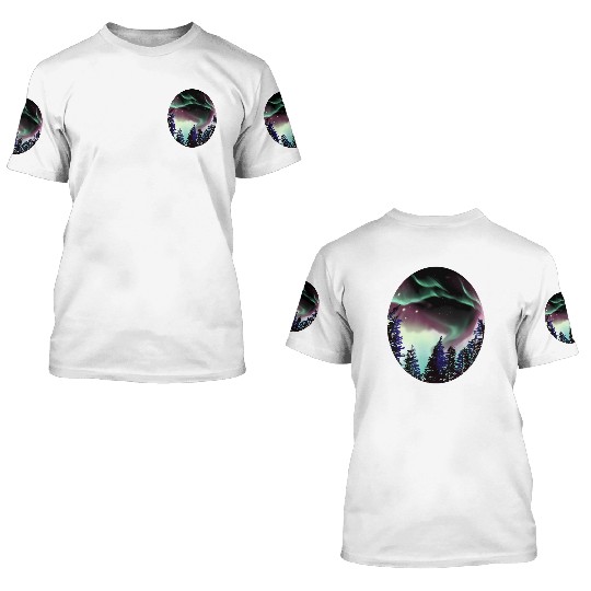 Northern Lights Aurora Borealis For Or 3D T Shirts