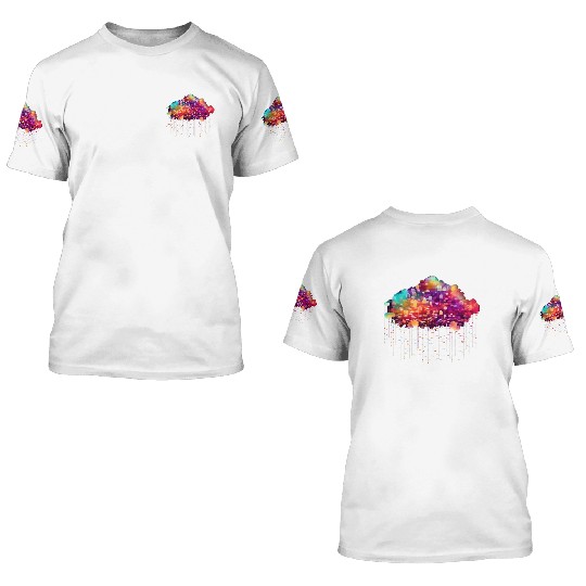 Cloud Computing Cyberpunk Developer IT Computer 3D T Shirts
