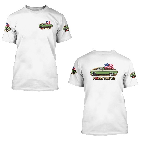 Farm Truck Green 3D T Shirts