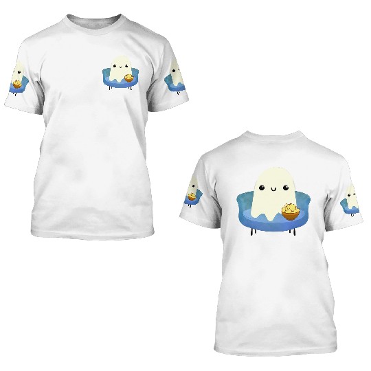 Couch Potato Ghost With Potato Chips 3D T Shirts