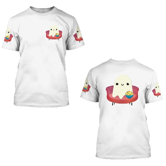 Couch Potato Ghost With Potato Chips 3D T Shirts