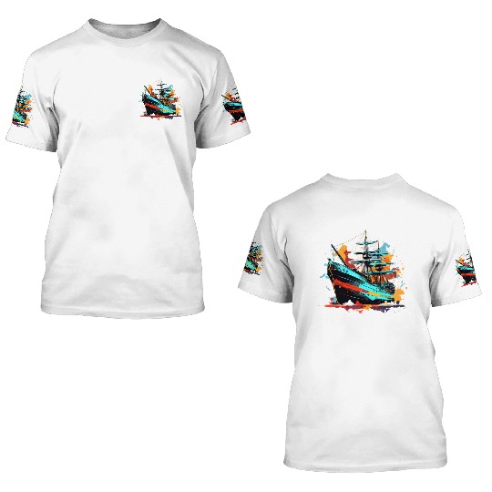 90s Ship In Vintage Age Graphic 3D T Shirts