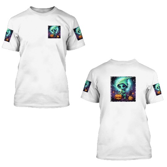 Alien Halloween: Green Extraterrestrial with 3D T Shirts