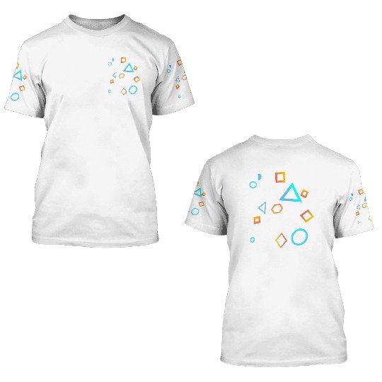 Scattered force fields Geometric shapes 3D T Shirts