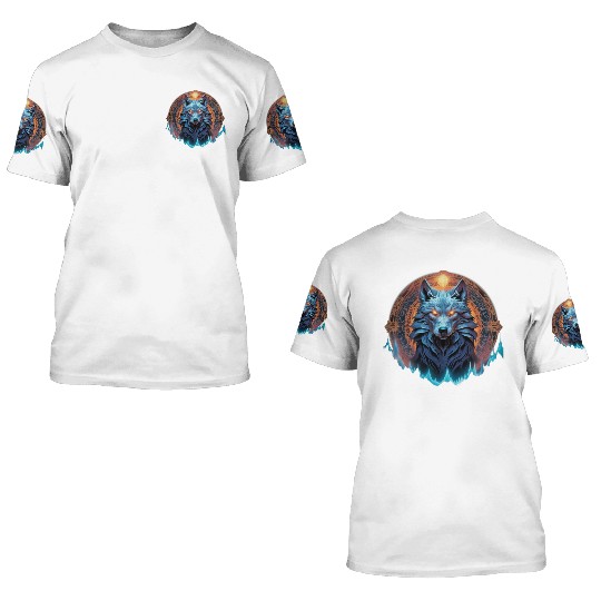 Alpha Galactic Mystical Wolf 3D T Shirts