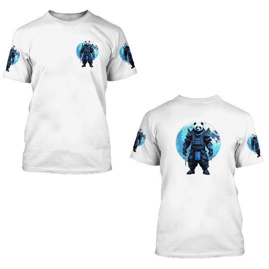Panda Shadowblade: Ninja Samurai Elegance 3D T Shirts