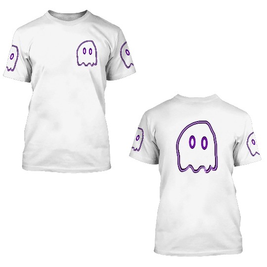 Purple neon ghost 3D T Shirts