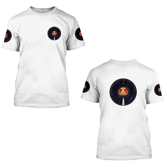 Sunset Vinyl Records 3D T Shirts