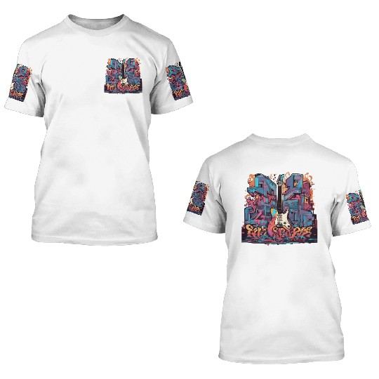Graffiti Hip-Hop Guitar 3D T Shirts