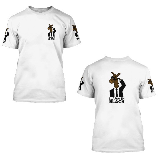 Llama In Black 3D T Shirts