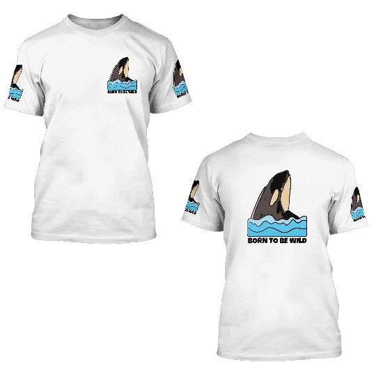 Born to Be Wild: Playful Orca Design 3D T Shirts