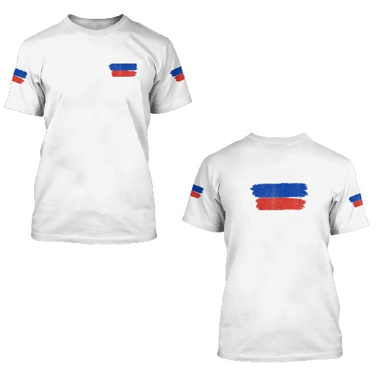 Painted Russia Flag Russian Flag Fan 3D T Shirts