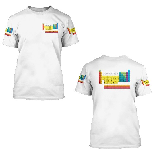 Color Periodic Table Of Elements 3D T Shirts