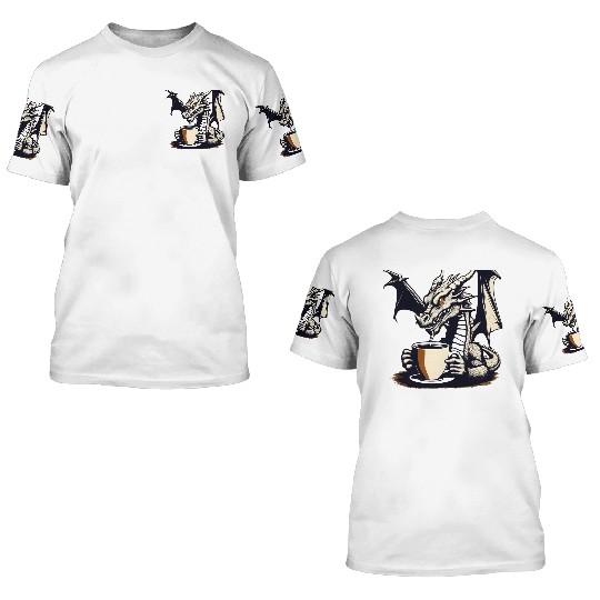 Angry Dragon Coffee 3D T Shirts