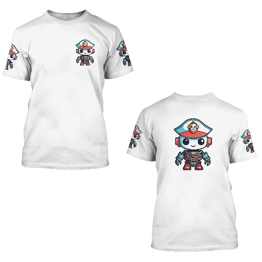 Pirate Robot 3D T Shirts