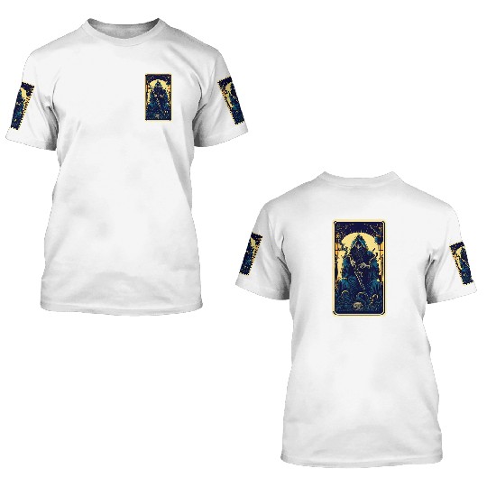 Dark Tarot Card 3D T Shirts: Mystical Astrology