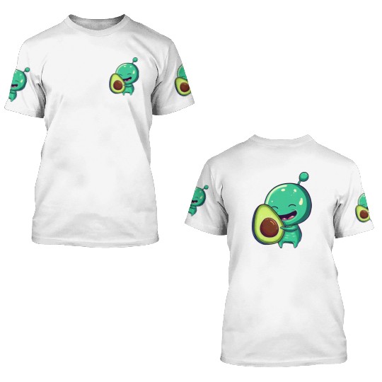 Green Alien Avocado: Exotic Fusion 3D T Shirts