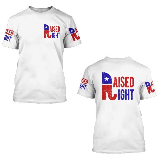 Raised Right Proud Republican Elephant Logo Usa 3D T Shirts