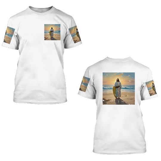 Surfing Jesus 3D T Shirts