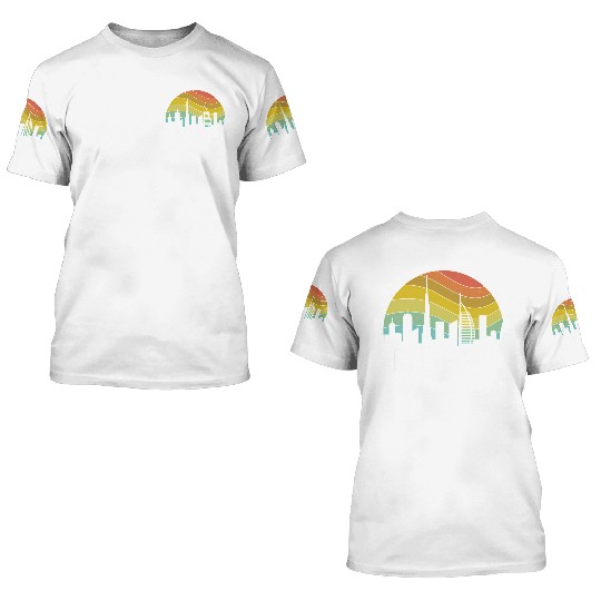 Dubai Skyline City Arab Emirates Uae Arcihtecture 3D T Shirts