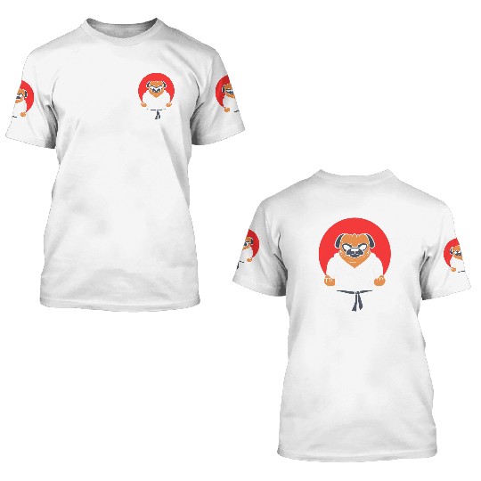 Pug Karate Karate Students 3D T Shirts