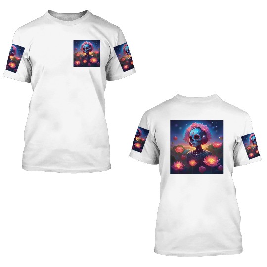 Sugar Skull Lotus Melody Medley 3D T Shirts