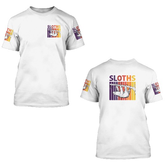 Vintage Sloth 3D T Shirts