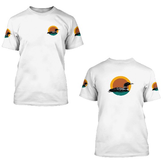 Loon Sunset Faded Look with Retro Colors 3D T Shirts