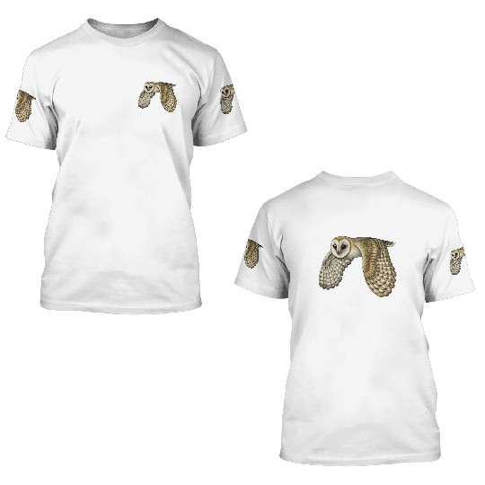 Barn Owl 3D T Shirts