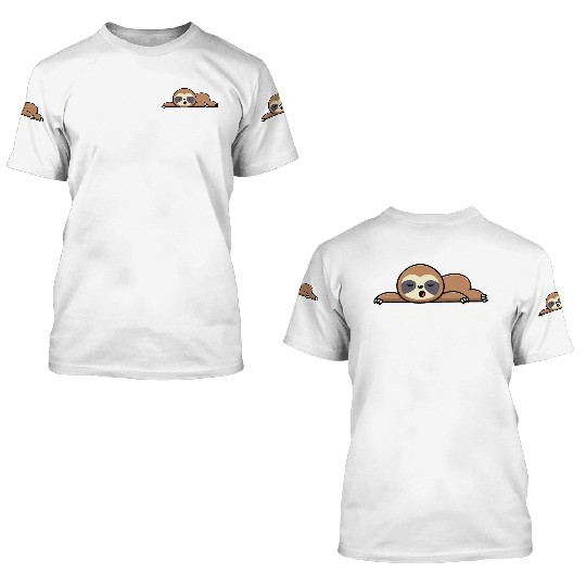 Maybe Later Cute Graphic 3D T Shirts Funny Sloth