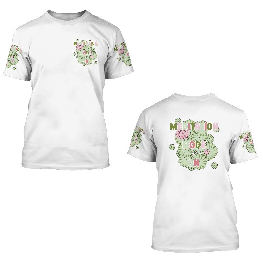 Lotus meditation mode on 3D T Shirts