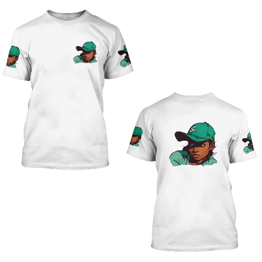 Light Skin Girl in Baseball Hat 3D T Shirts