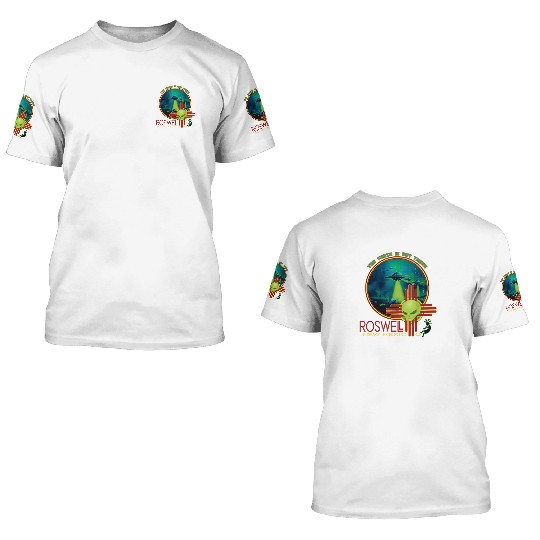 Roswell Aviation New Mexico Alien UFO 3D T Shirts