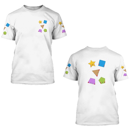 Cute Geometric Shapes Sticker pack 3D T Shirts