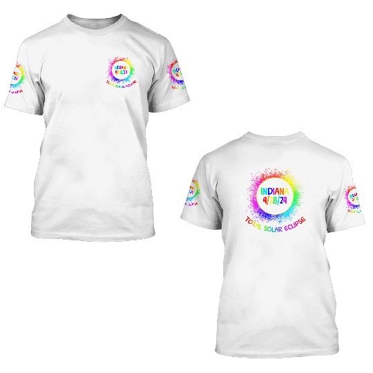 Total Solar Eclipse Indiana 4/28/24 Kids Eclipsefa 3D T Shirts