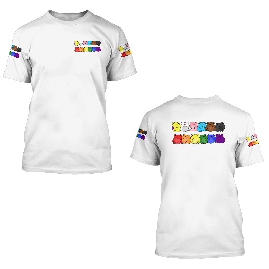 Pride Progress Flag Frog Design for Equality 3D T Shirts