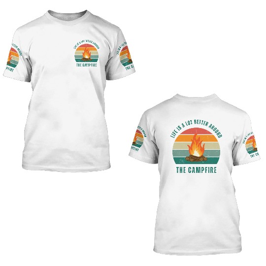 Camping Lover Campfire 3D T Shirts