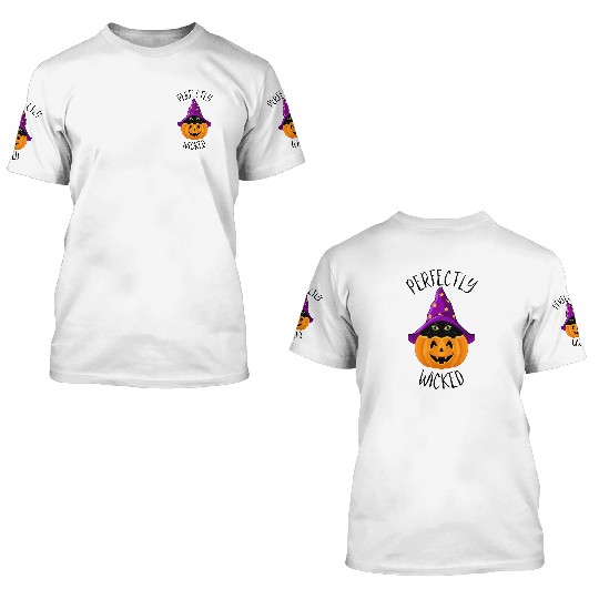 Wicked Cat Witch Funny Halloween Witch 3D T Shirts