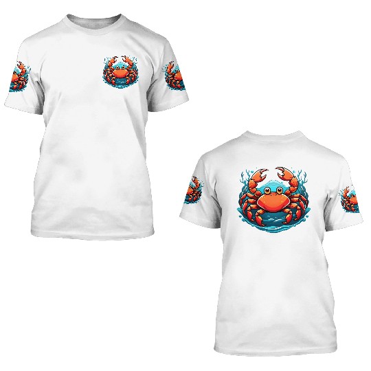 funny crab 3D T Shirts