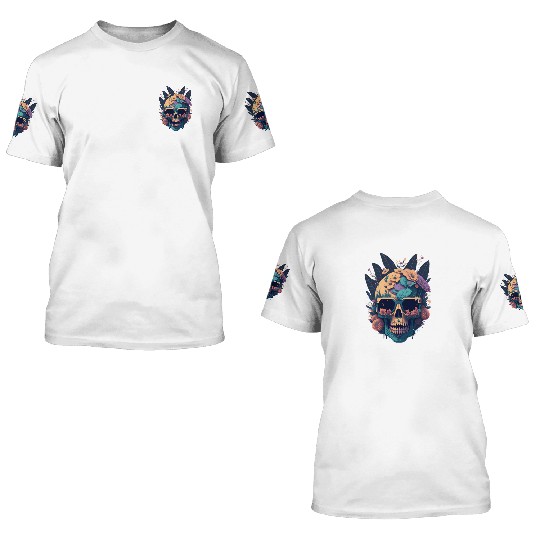Floral Skull | C18 3D T Shirts